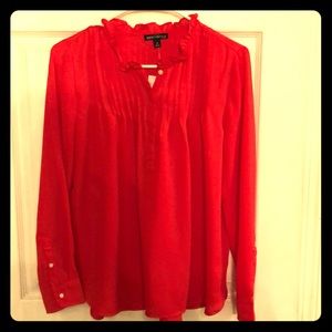 J crew red blouse